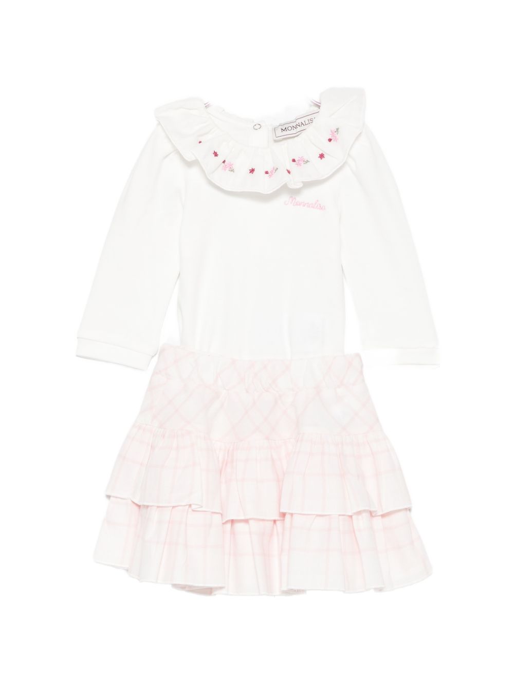 Completo bianco/rosa chiaro per neonata 35H5148000 0191 Monnalisa Kids 