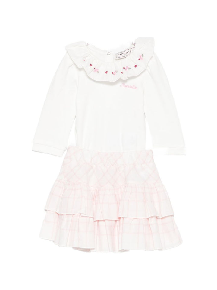 Completo bianco/rosa chiaro per neonata 35H5148000 0191 Monnalisa Kids 