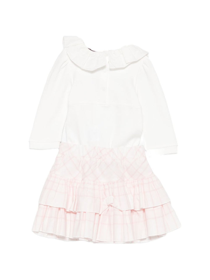 Completo bianco/rosa chiaro per neonata 35H5148000 0191 Monnalisa Kids 