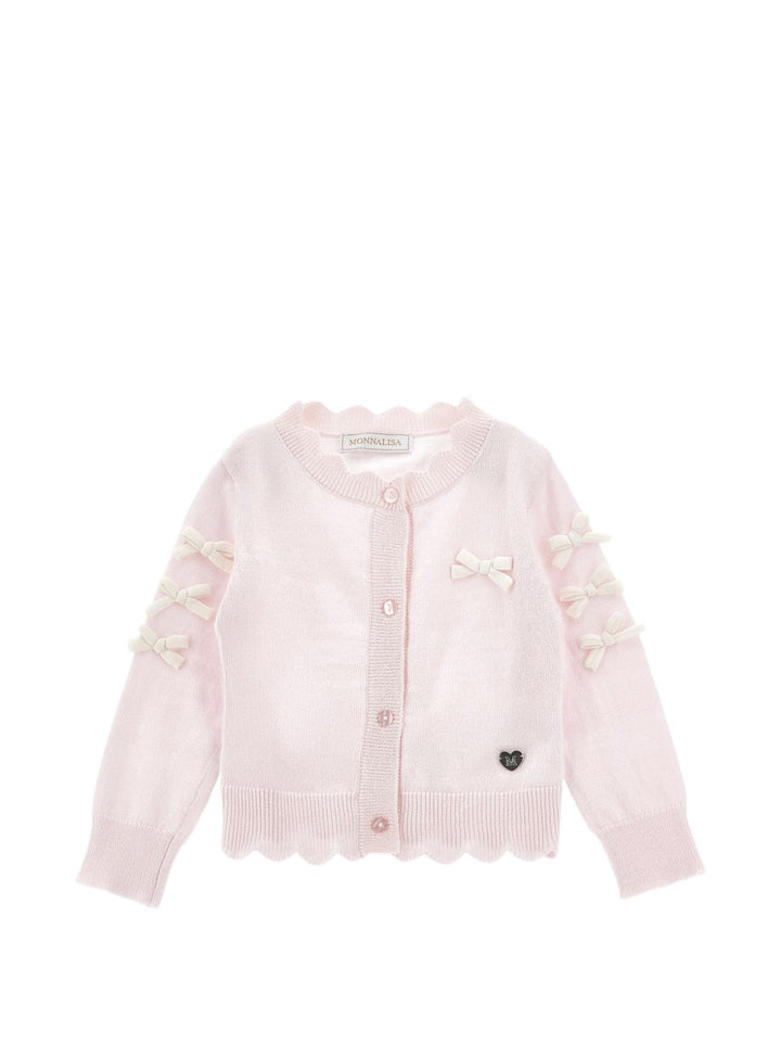 Cardigan rosa chiaro per neonata 37H8008060 0091 Monnalisa Kids 