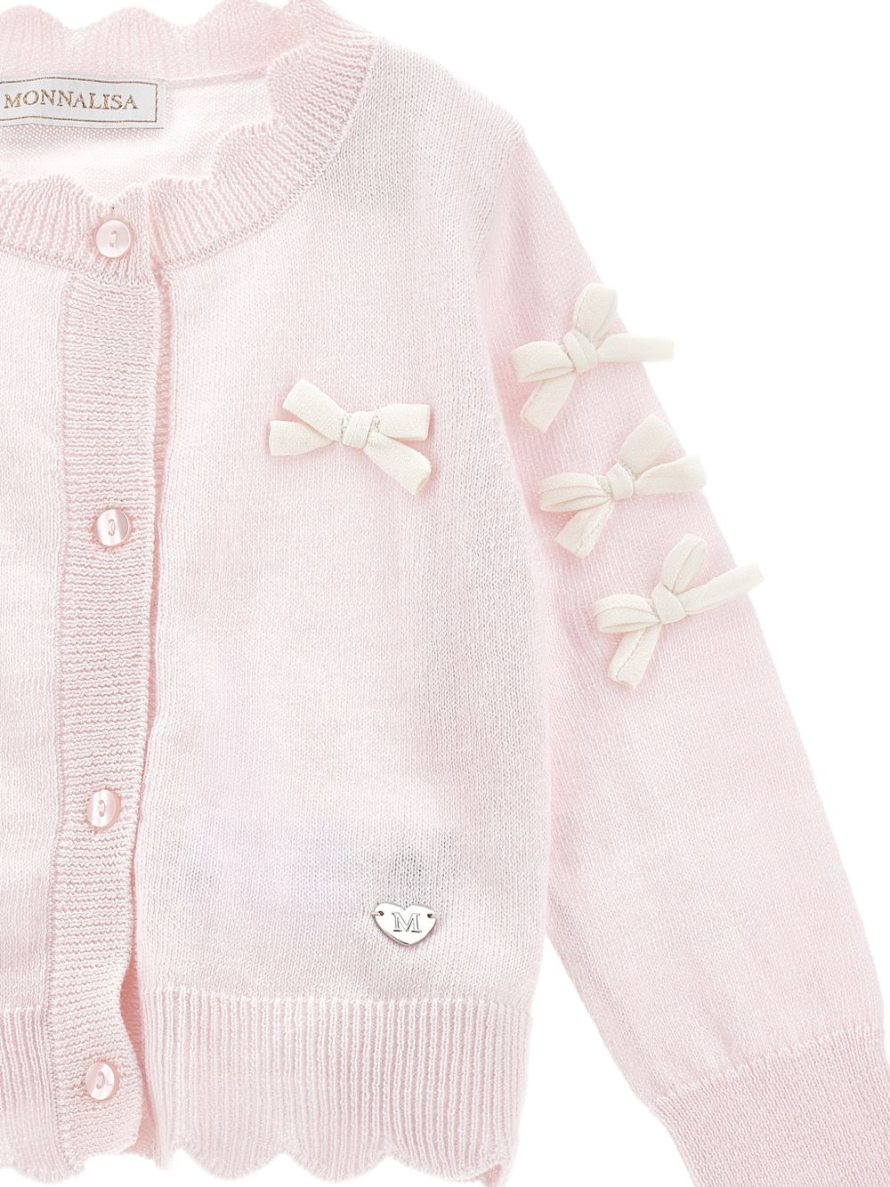 Cardigan rosa chiaro per neonata 37H8008060 0091 Monnalisa Kids 