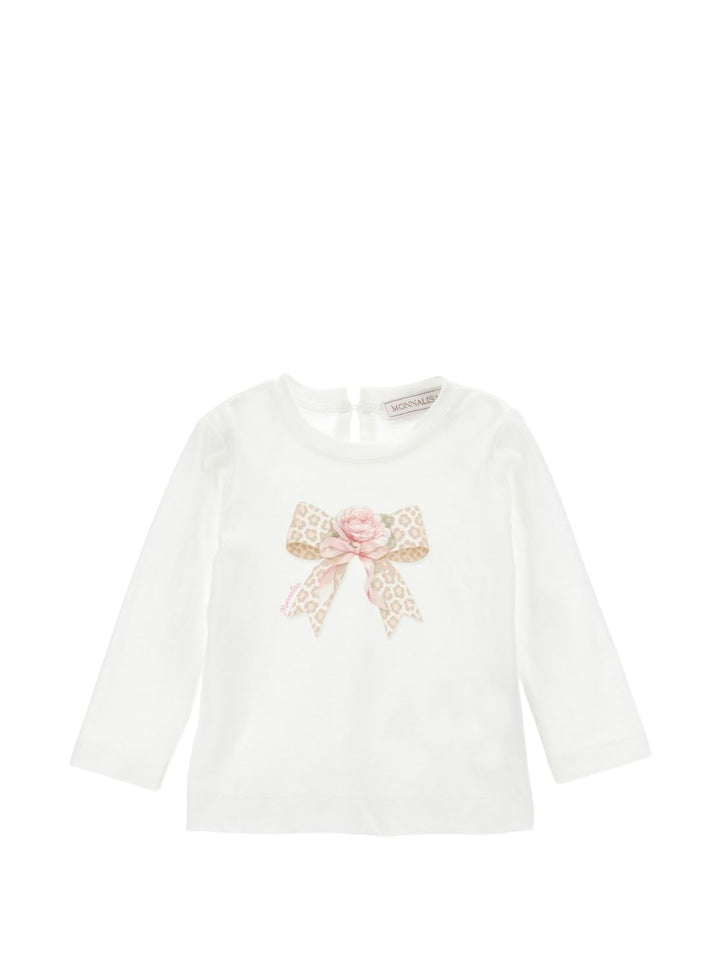 T-shirt panna per neonata 39H6008002 0001 Monnalisa Kids 