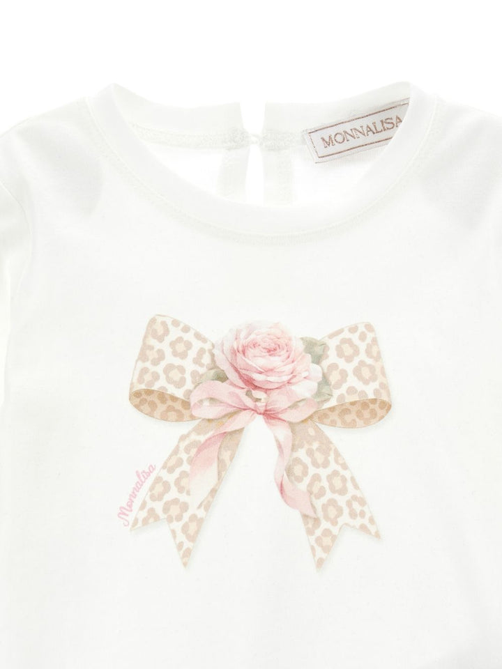 T-shirt panna per neonata 39H6008002 0001 Monnalisa Kids 