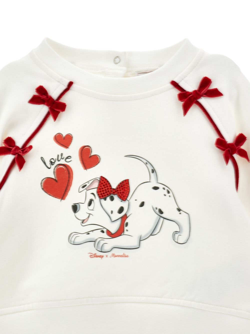 Felpa bianca/rossa per neonata 39H6158030 0143 Monnalisa Kids 