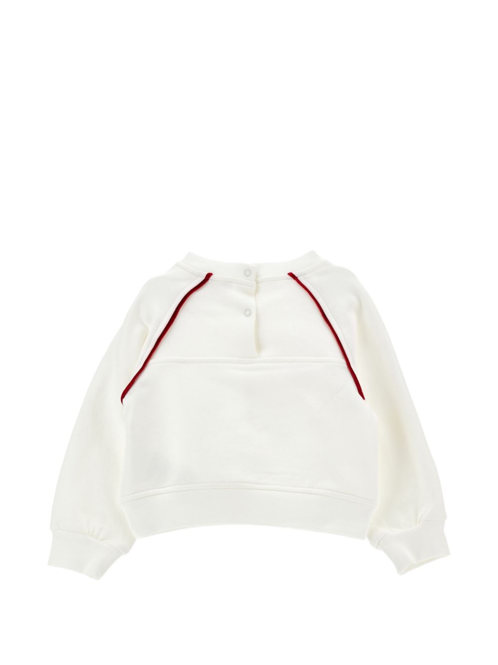 Felpa bianca/rossa per neonata 39H6158030 0143 Monnalisa Kids 
