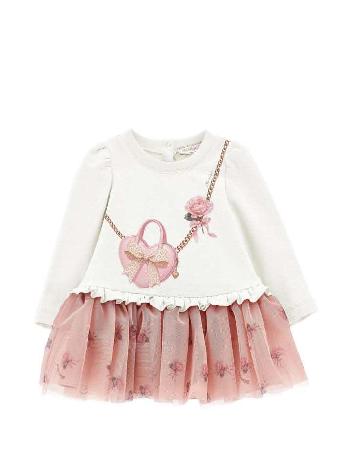 Abito panna/rosa per neonata 39H9018006 0001 Monnalisa Kids 