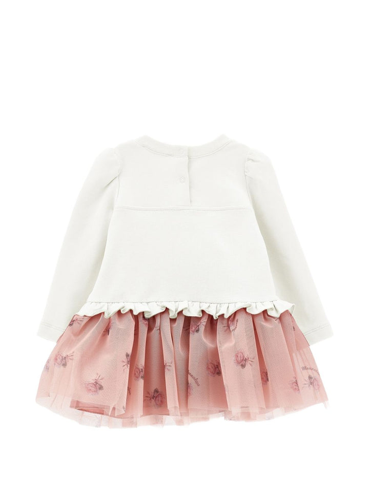 Abito panna/rosa per neonata 39H9018006 0001 Monnalisa Kids 