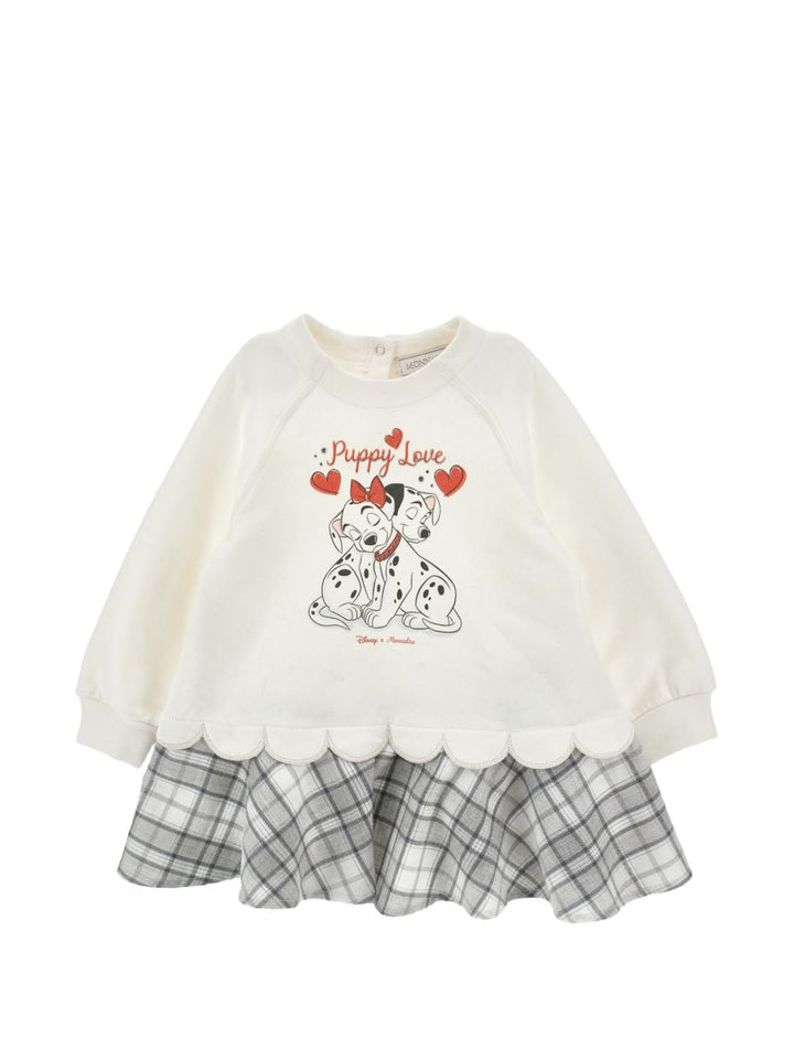 Abito panna/grigio per neonata 39H9048030 0133 Monnalisa Kids 