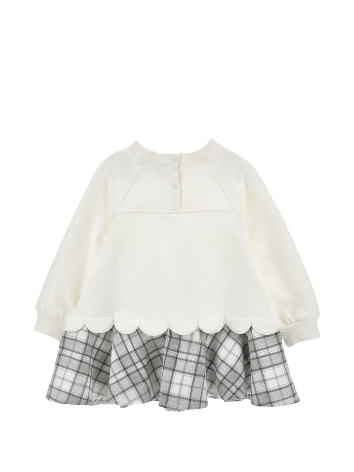 Abito panna/grigio per neonata 39H9048030 0133 Monnalisa Kids 