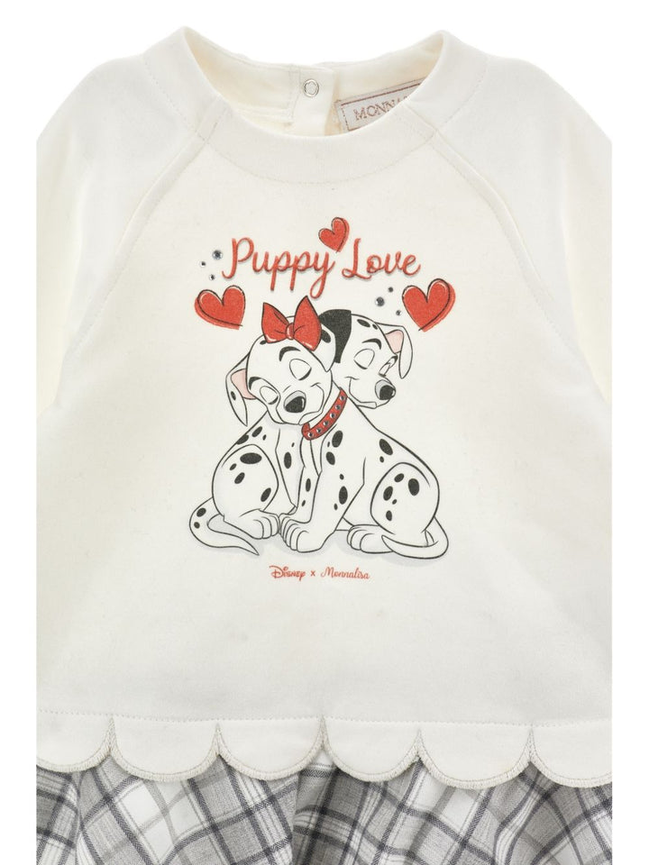 Abito panna/grigio per neonata 39H9048030 0133 Monnalisa Kids 