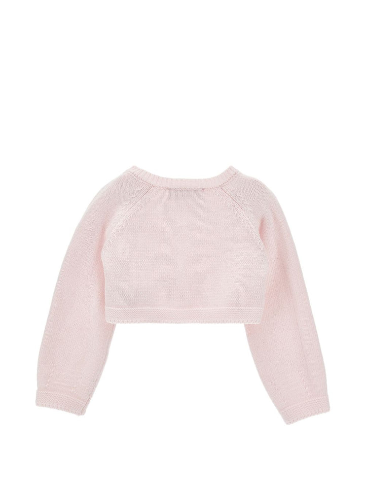 Cardigan rosa chiaro per neonata 73H8018060 0091 Monnalisa Kids 