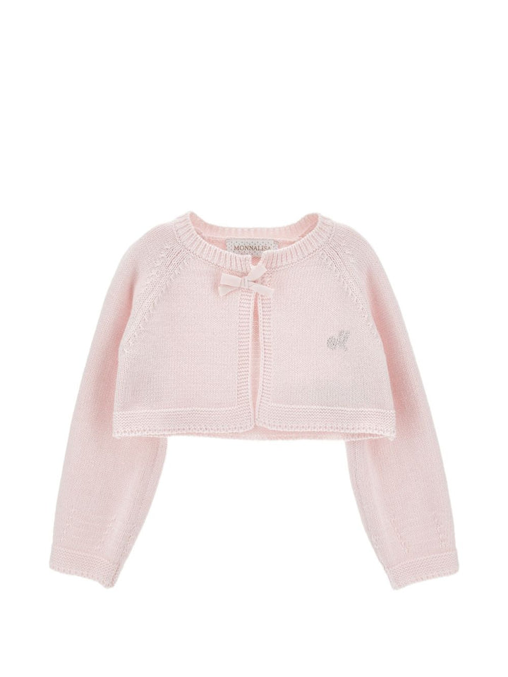 Cardigan rosa chiaro per neonata 73H8018060 0091 Monnalisa Kids 