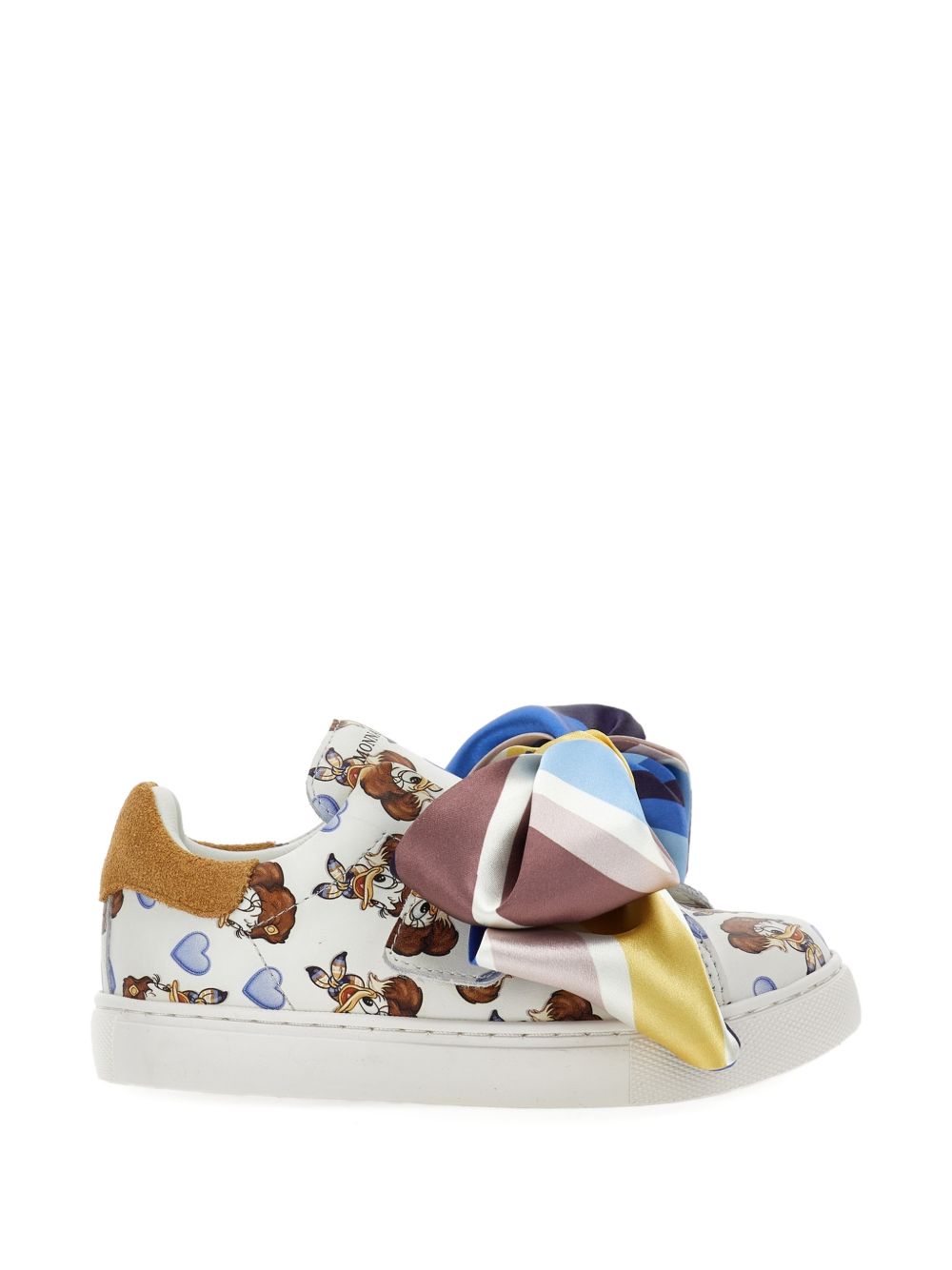 Sneakers bianche/marroni per bambina 8CH0148771 0156 Monnalisa Kids 