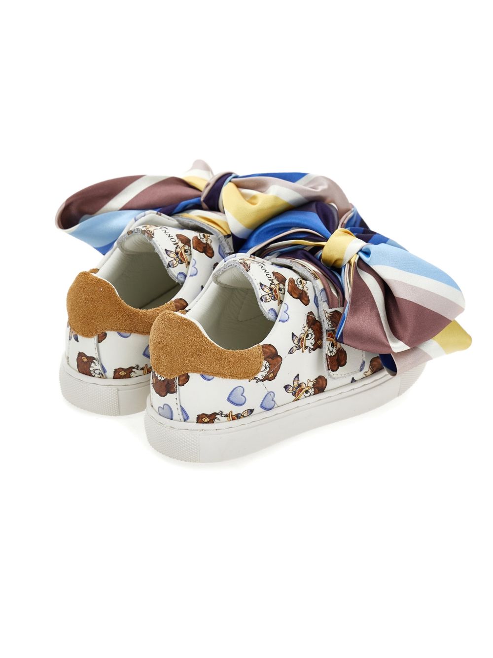 Sneakers bianche/marroni per bambina 8CH0148771 0156 Monnalisa Kids 
