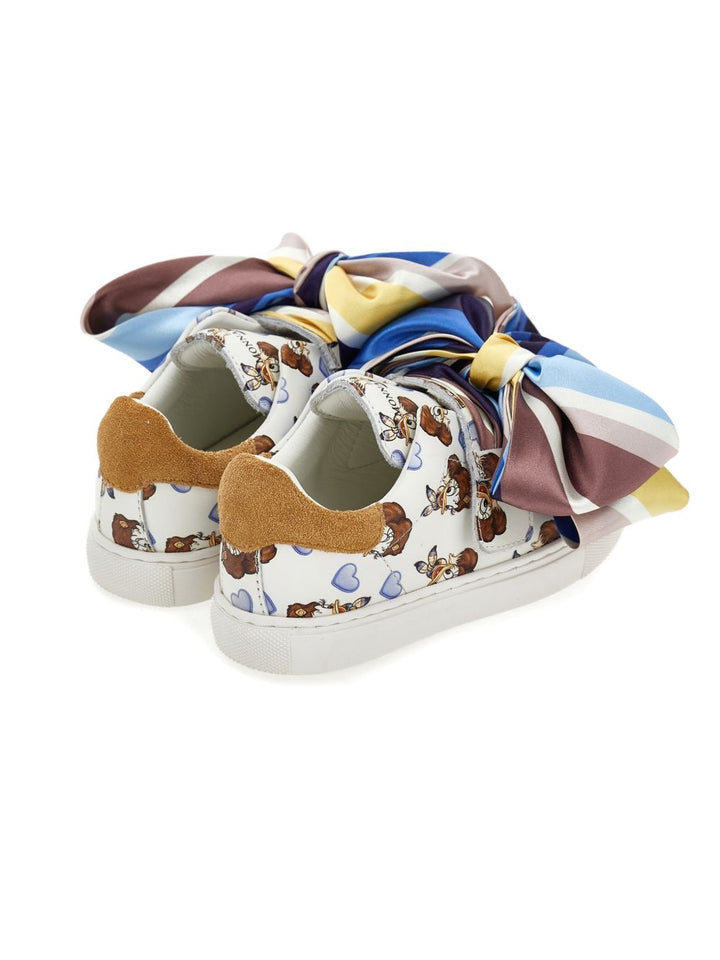 Sneakers bianche/marroni per bambina 8CH0148771 0156 Monnalisa Kids 