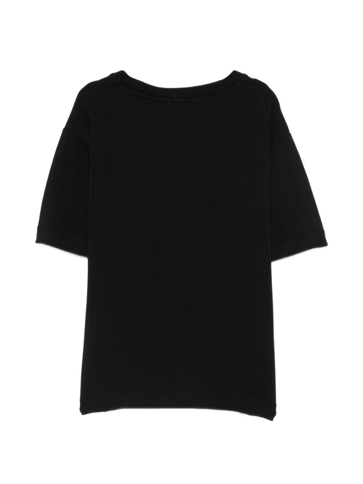 T-shirt nero per bambino H1M060LBA11 60100 Moschino Kids 