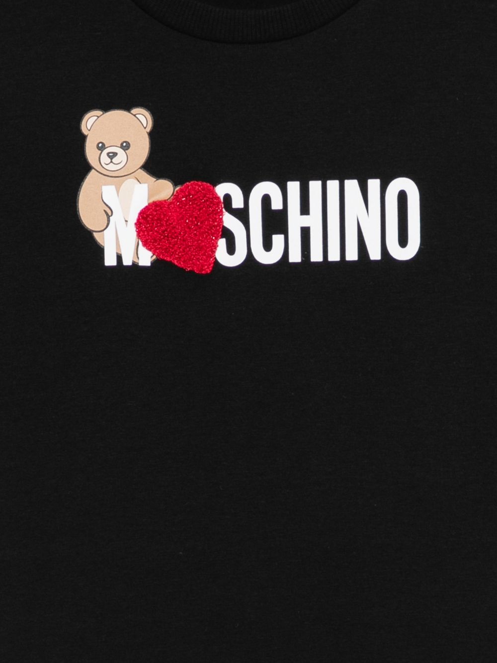 T-shirt nero per bambino H1M060LBA11 60100 Moschino Kids 