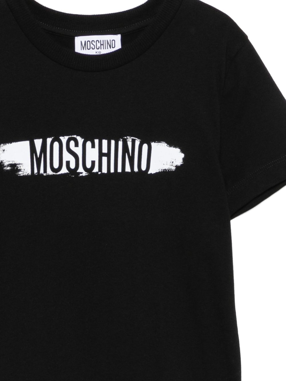 T-shirt nero per bambino H8M058LAA10 60100 Moschino Kids 