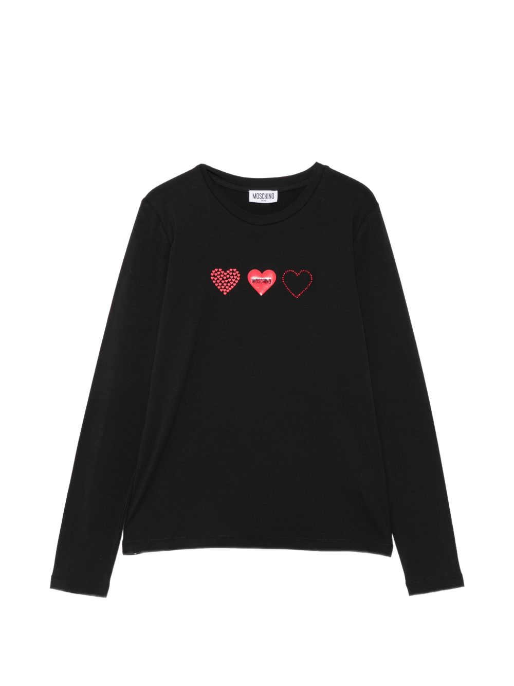 T-shirt nera per bambina HAO010LBA42 60100 Moschino Kids 