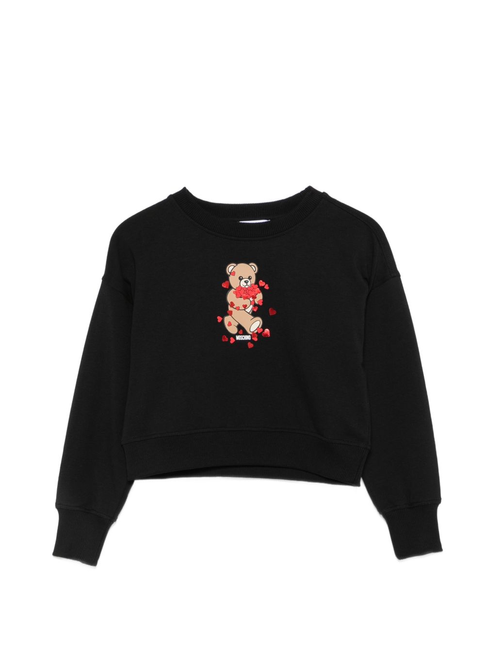 Felpa nera per bambina HBF06GLDA63 60100 Moschino Kids 
