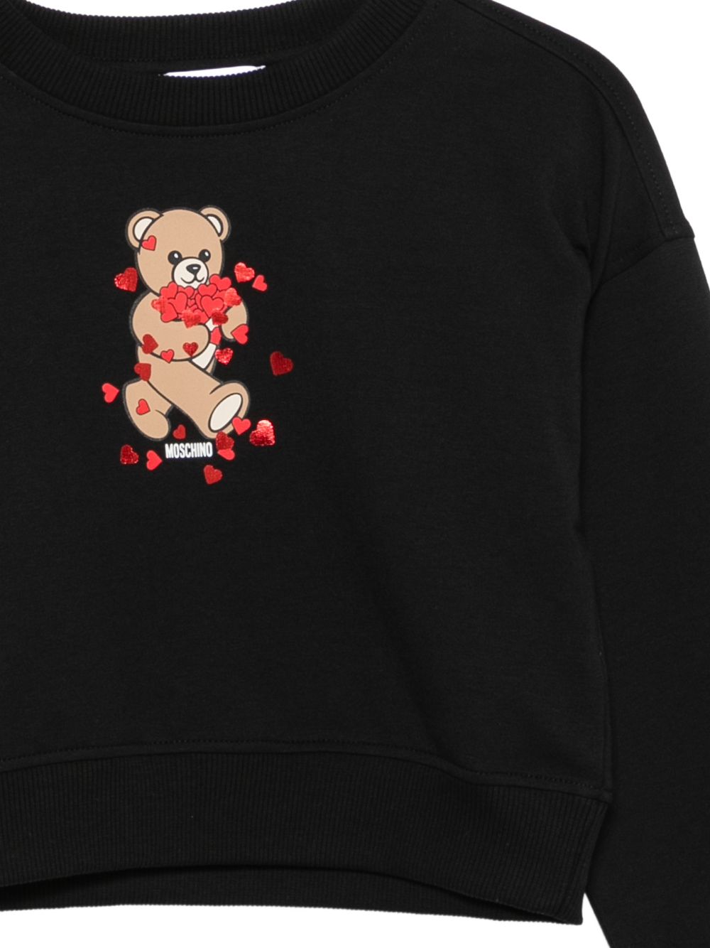 Felpa nera per bambina HBF06GLDA63 60100 Moschino Kids 