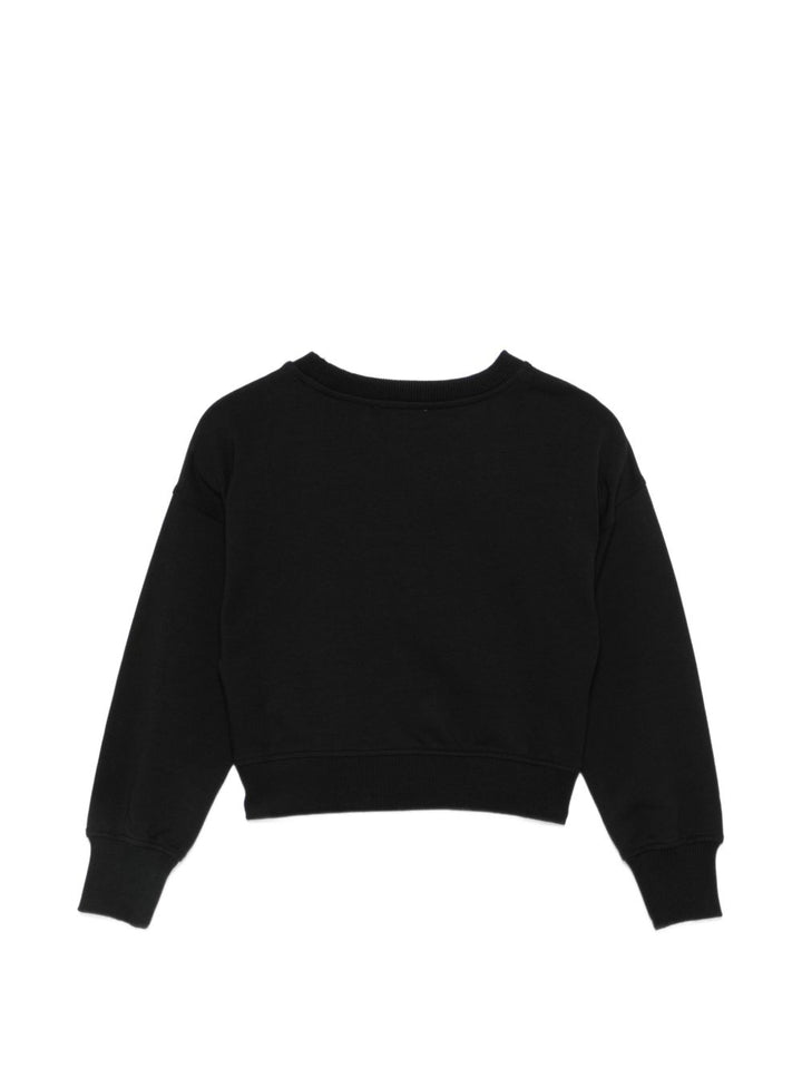 Felpa nera per bambina HBF06GLDA63 60100 Moschino Kids 