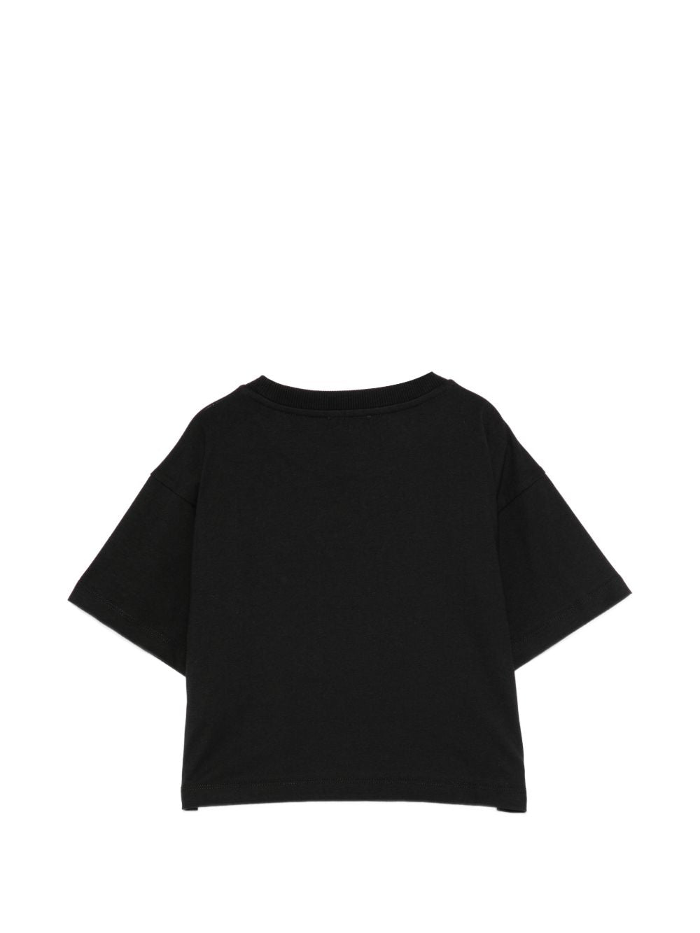 T-shirt nera per bambina HDM078LAA10 60100 Moschino Kids 