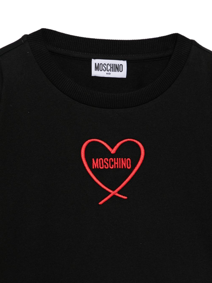 T-shirt nera per bambina HDM078LAA10 60100 Moschino Kids 