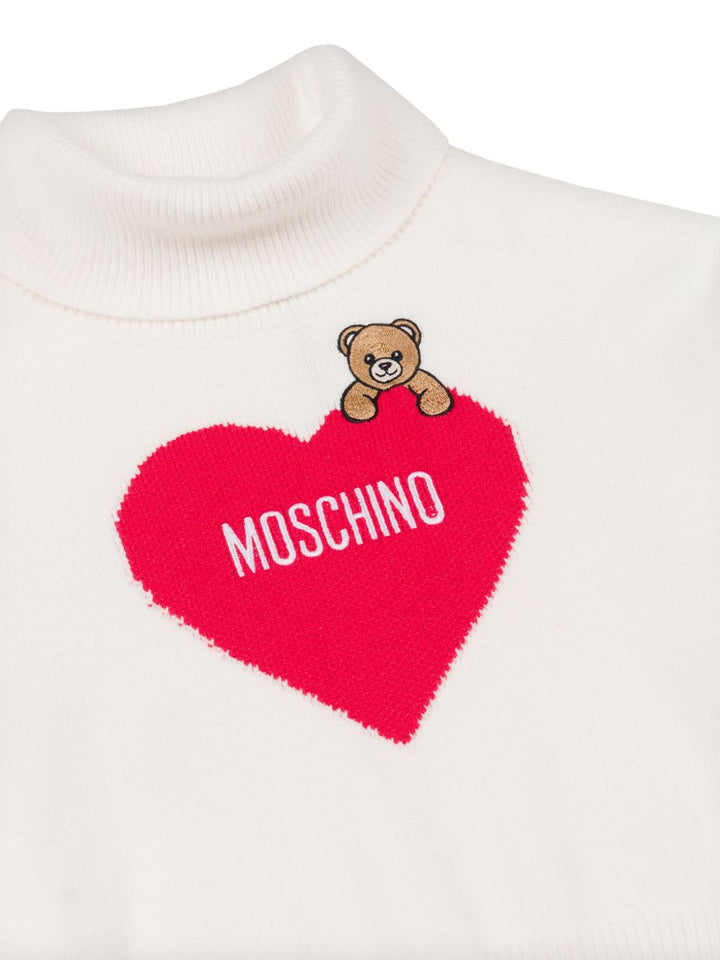 Maglione bianco per bambina HDW02JLHE77 10063 Moschino Kids 