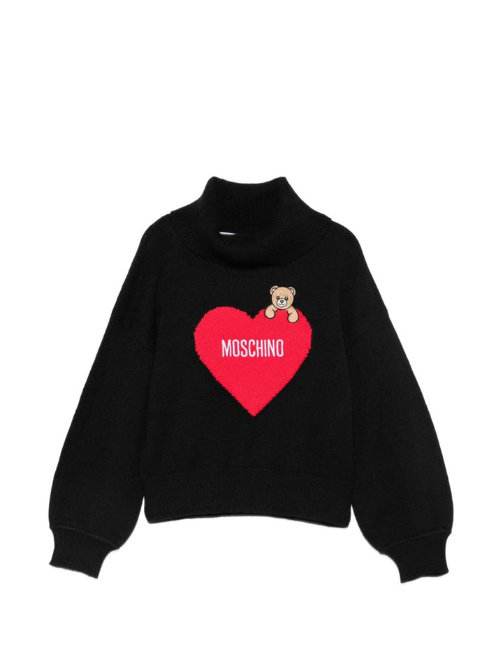 Maglione nero per bambina HDW02JLHE77 60100 Moschino Kids 