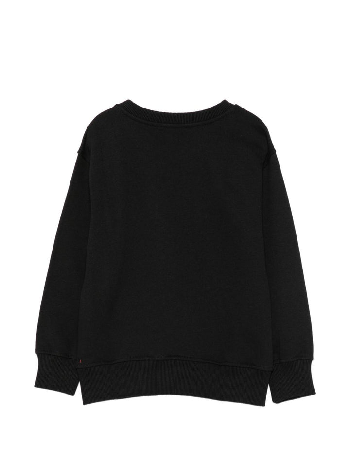 Felpa nera per bambino HMF09PLCA92 60100 Moschino Kids 