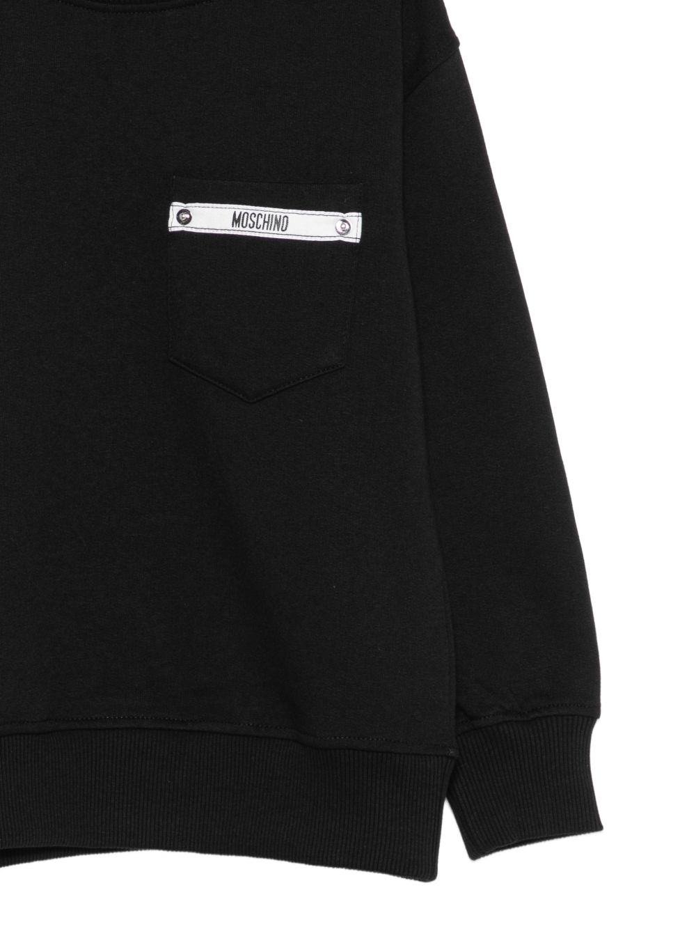 Felpa nera per bambino HMF09PLCA92 60100 Moschino Kids 
