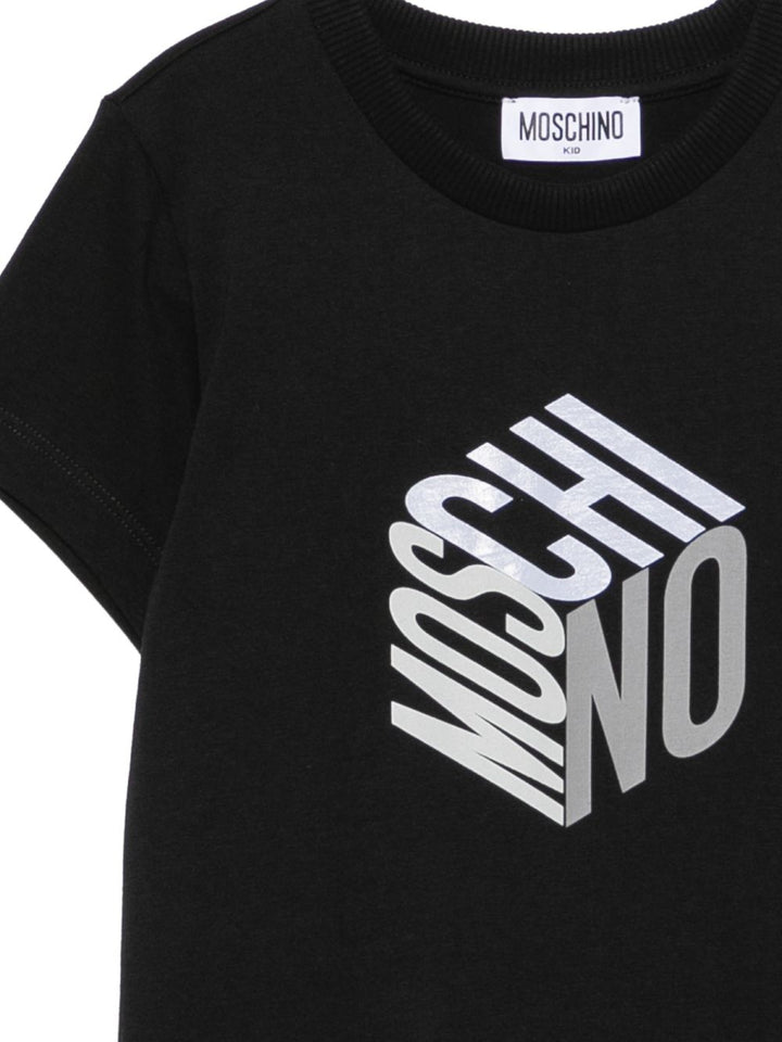 T-shirt nero per bambino HMM05VLAA57 60100 Moschino Kids 