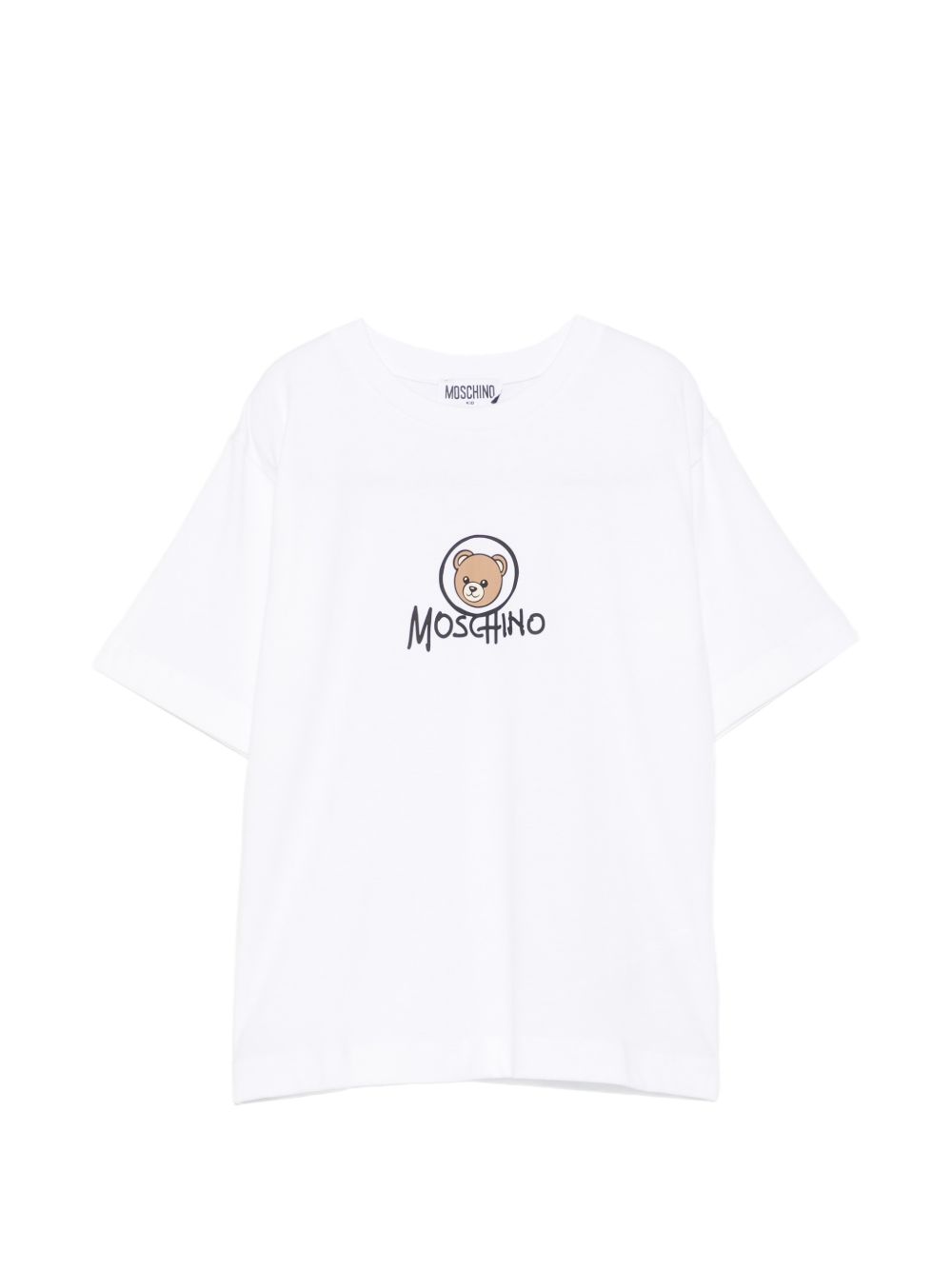 T-shirt maxi bianca per bambino HMM05WLAA34 10101 Moschino Kids 