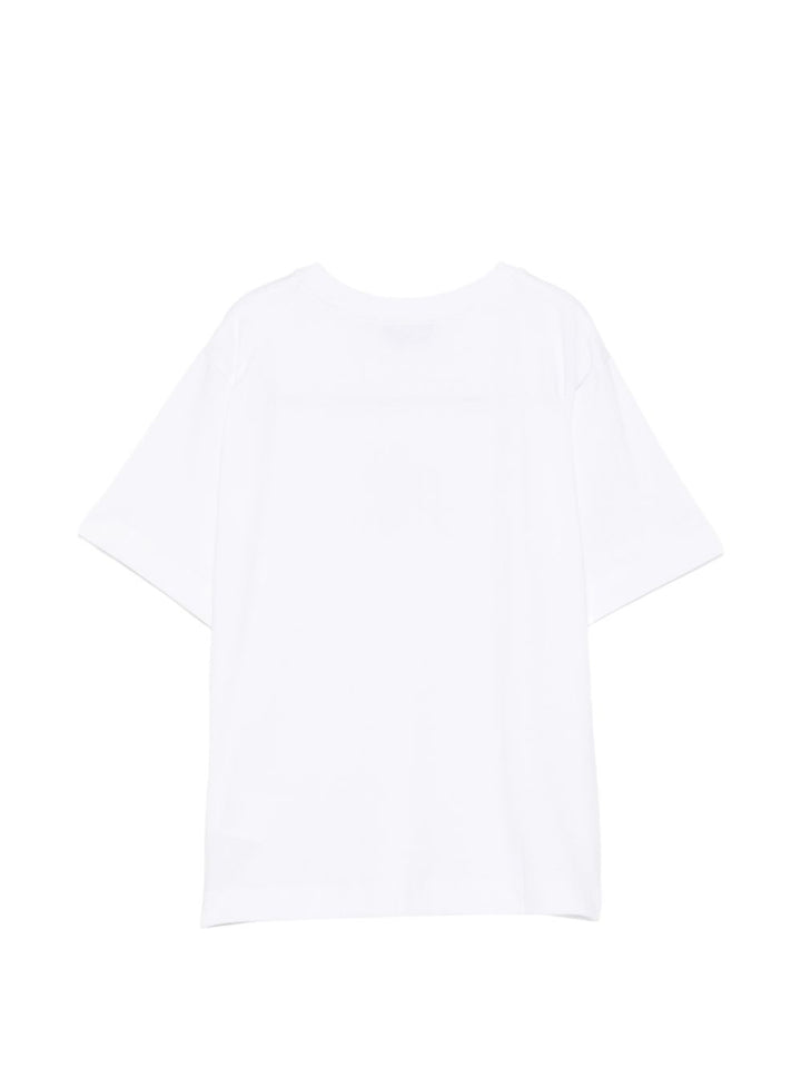 T-shirt maxi bianca per bambino HMM05WLAA34 10101 Moschino Kids 