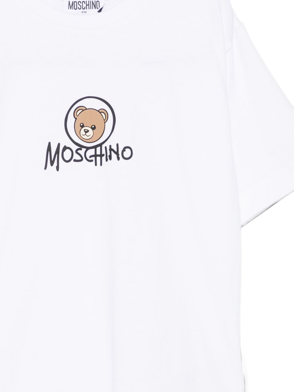 T-shirt maxi bianca per bambino HMM05WLAA34 10101 Moschino Kids 