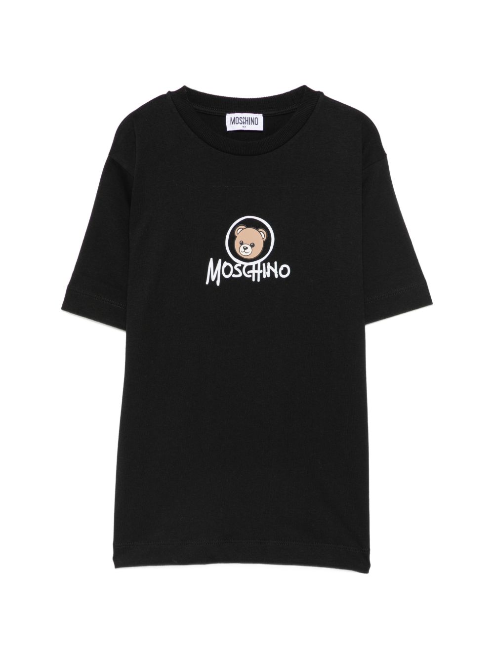 T-shirt maxi nera per bambino HMM05WLAA34 60100 Moschino Kids 