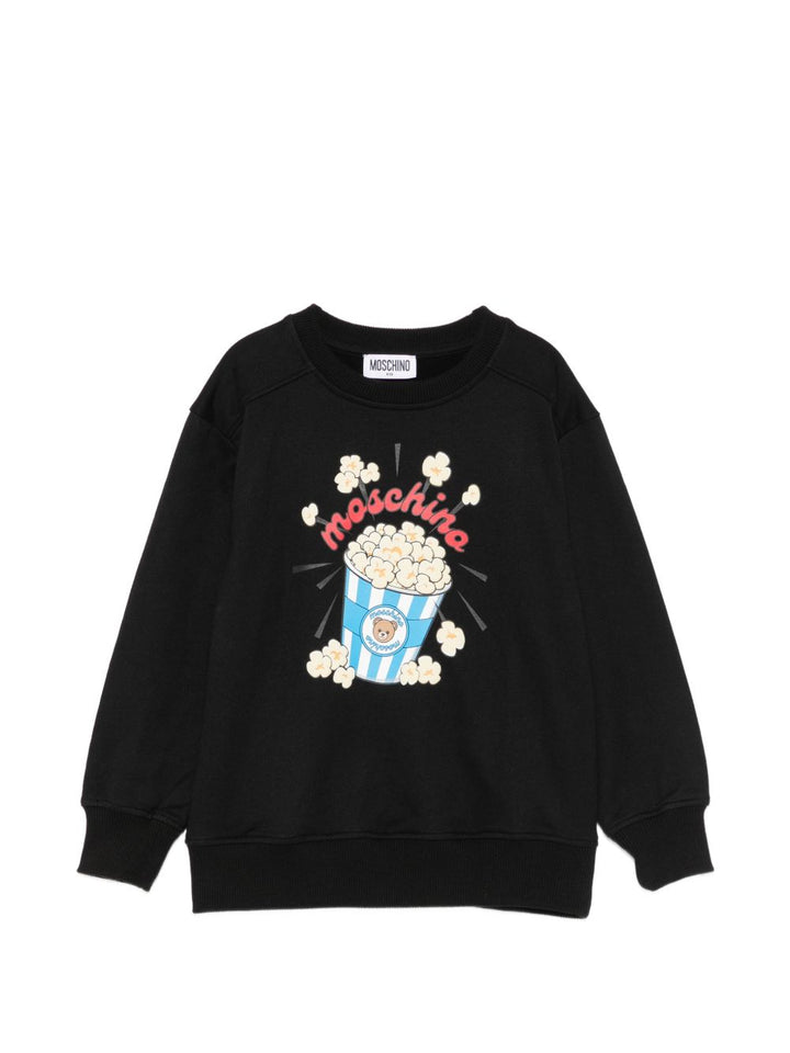Felpa nera per bambino HNF099LCA94 60100 Moschino Kids 