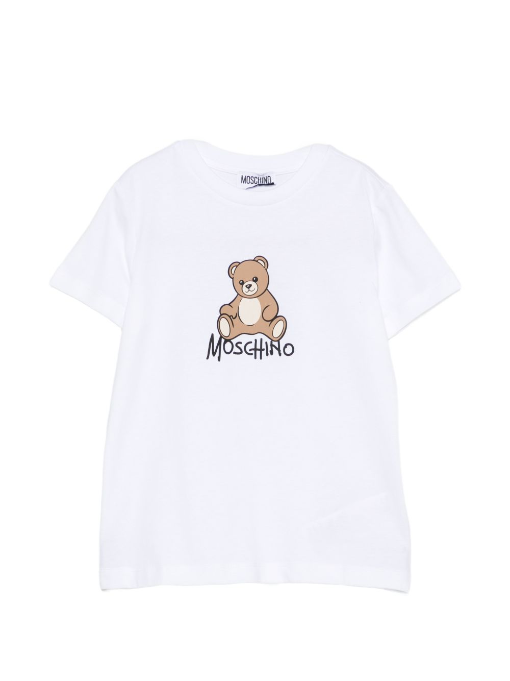 T-shirt bianca per bambino HNM05VLAA10 10101 Moschino Kids 