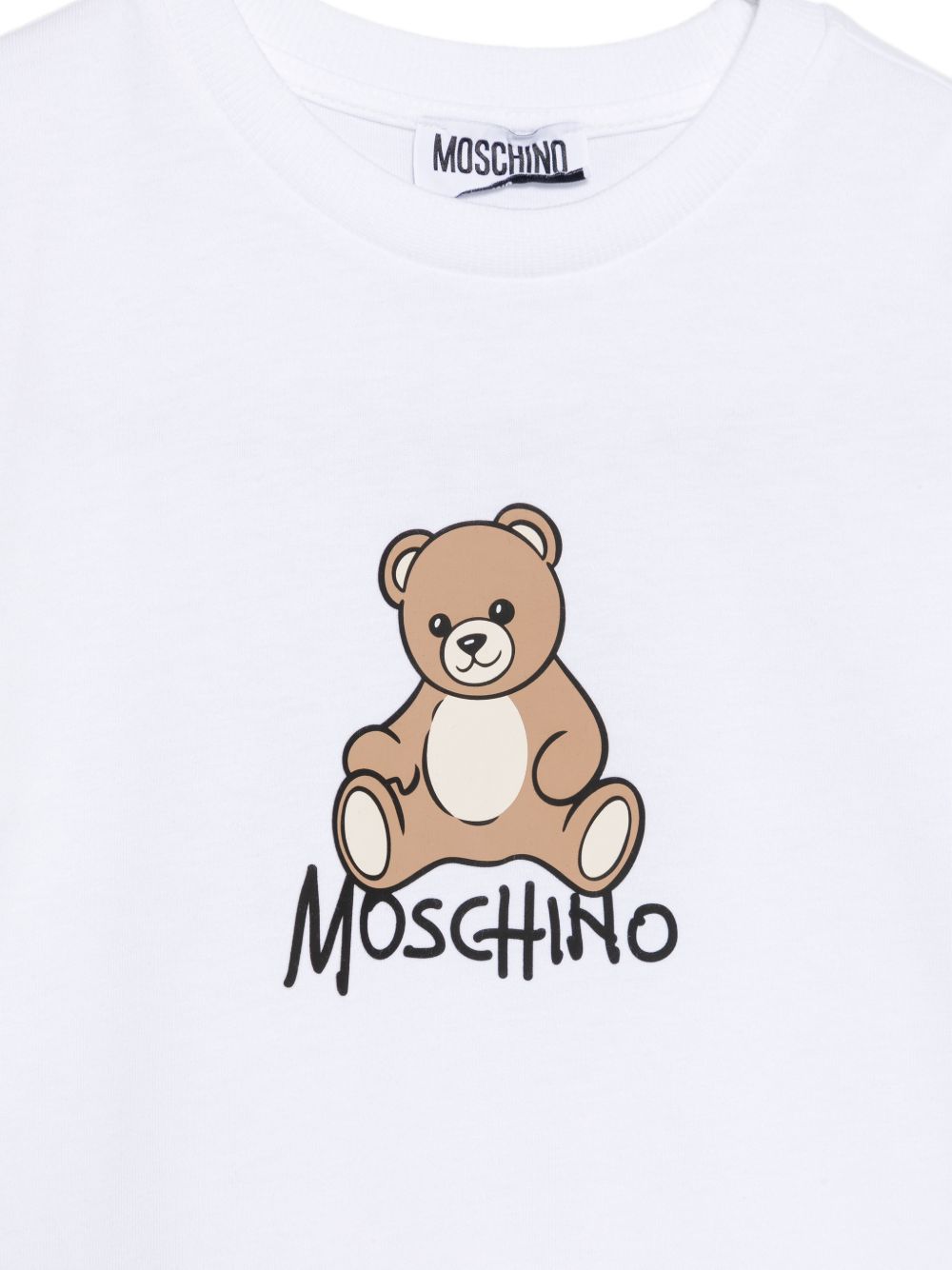 T-shirt bianca per bambino HNM05VLAA10 10101 Moschino Kids 