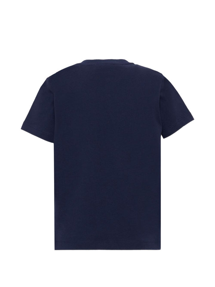 T-shirt blu navy per bambino HNM05VLAA10 40016 Moschino Kids 