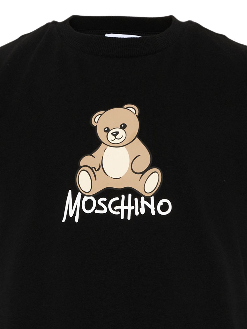 T-shirt nera per bambino HNM05VLAA10 60100 Moschino Kids 