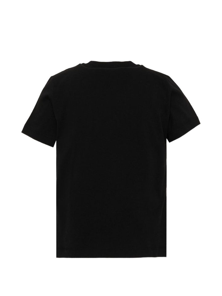 T-shirt nera per bambino HNM05VLAA10 60100 Moschino Kids 