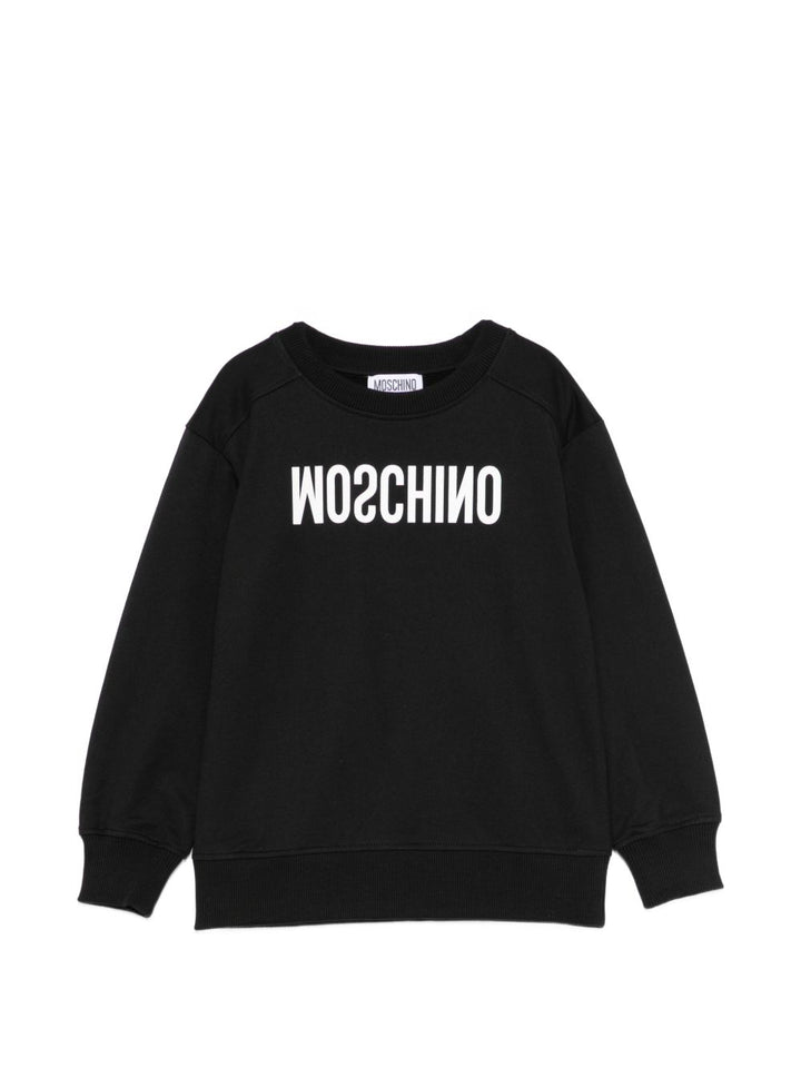 Felpa nera per bambino HOF099LCA61 60100 Moschino Kids 