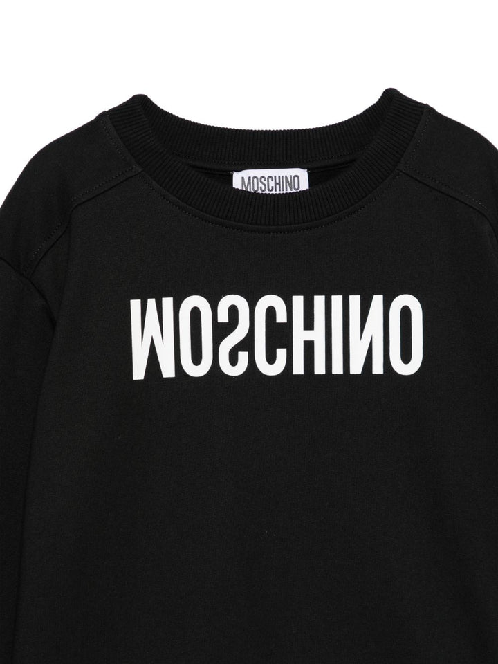 Felpa nera per bambino HOF099LCA61 60100 Moschino Kids 