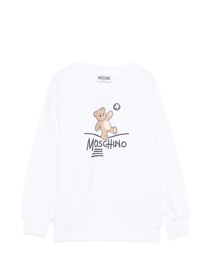Felpa bianca per bambino HUF0A3LCA83 10101 Moschino Kids 