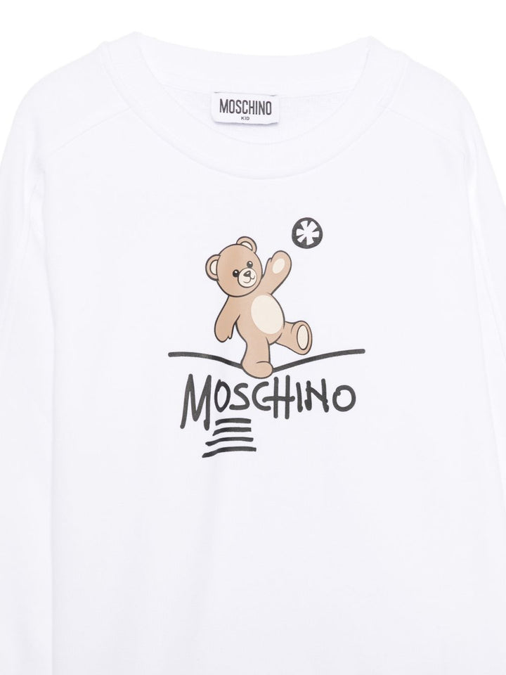 Felpa bianca per bambino HUF0A3LCA83 10101 Moschino Kids 