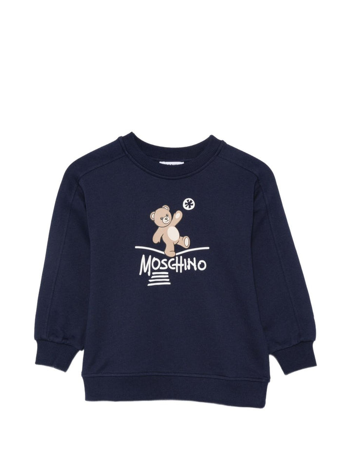 Felpa blu navy per bambino HUF0A3LCA83 40016 Moschino Kids 