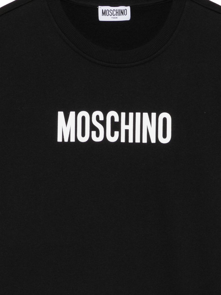 Felpa nera per bambino HUF0A8LCA93 60100 Moschino Kids 