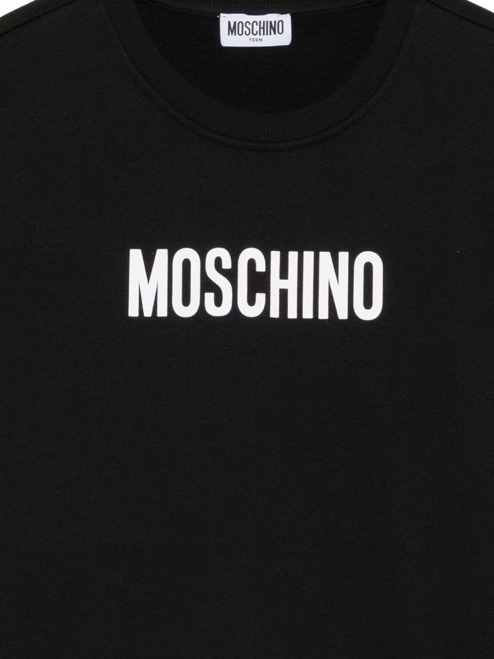 Felpa nera per bambino HUF0A8LCA93 60100 Moschino Kids 